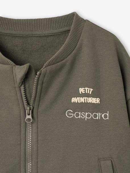 Zip-up cardigan for baby khaki - vertbaudet enfant 
