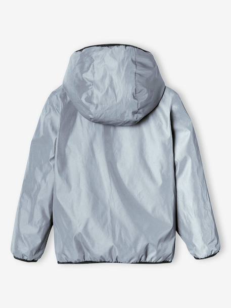 Blouson réversible réfléchissant garçon à capuche kaki - vertbaudet enfant 