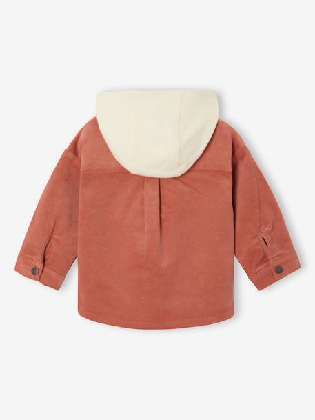 Hooded overshirt for baby terracotta - vertbaudet enfant 