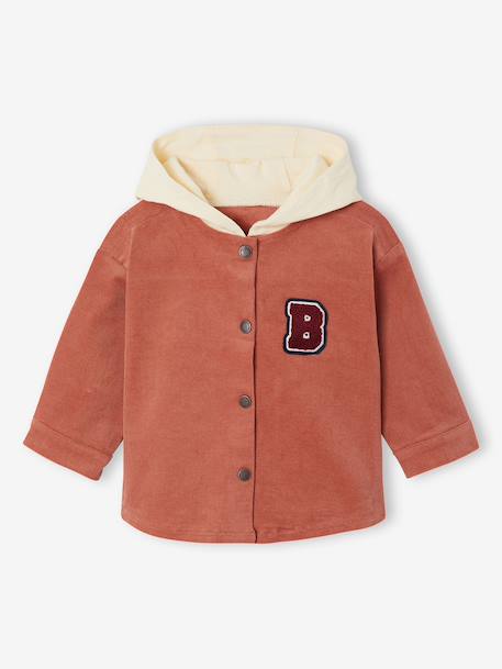 Hooded overshirt for baby terracotta - vertbaudet enfant 