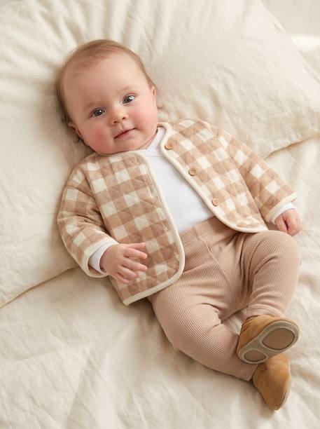 Quilted cardigan for newborn ecru - vertbaudet enfant 