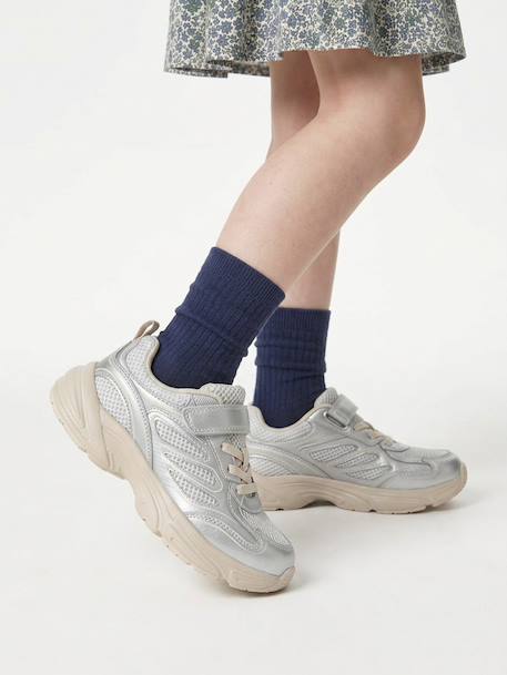 Pair of girls trainers silver - vertbaudet enfant 
