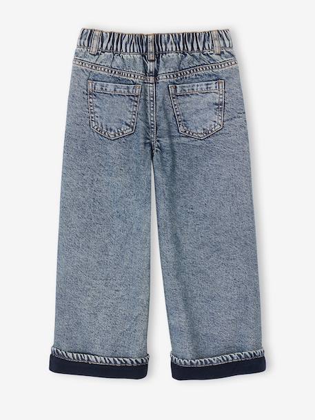 Wide-leg jeans for girls medium blue - vertbaudet enfant 