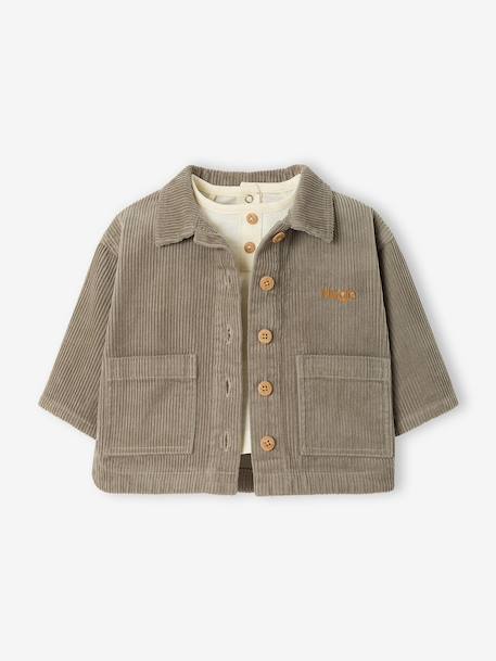 Ensemble surchemise et T-shirt bébé personnalisable khaki - vertbaudet enfant 