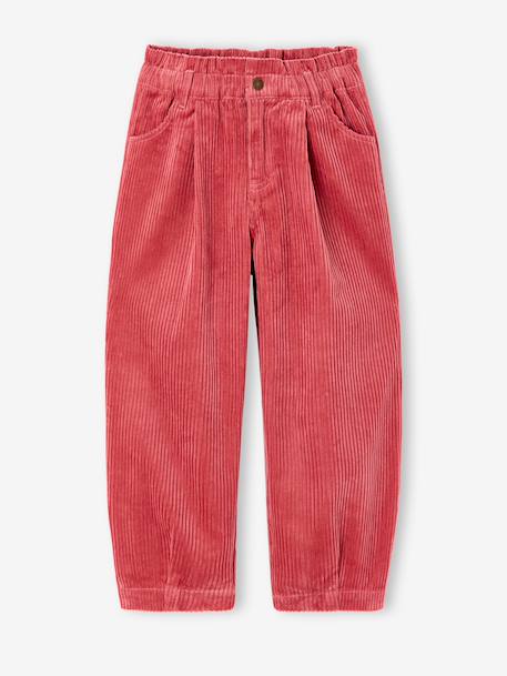 Pantalon velours barrel fille vieux rose - vertbaudet enfant 