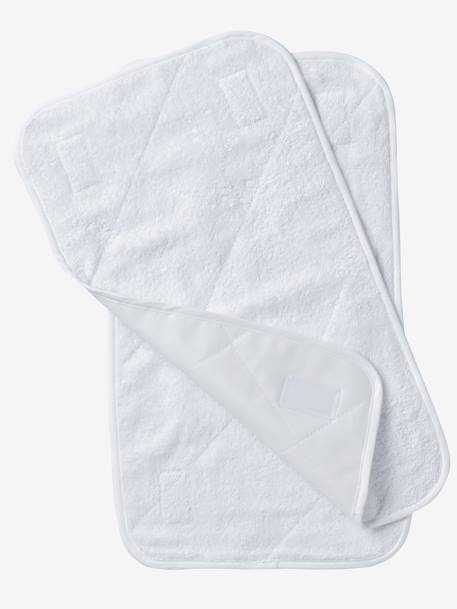 Lot 2 serviettes de rechange matelas à langer BLANC+GRIS CLAIR+rose pâle + blanc - vertbaudet enfant 