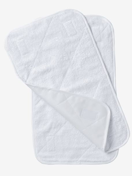 Lot de 2 serviettes de rechange essentiels pour matelas à langer BLANC+bleu grisé + blanc+GRIS CLAIR+rose pâle + blanc - vertbaudet enfant 