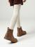 Girls' leather and glitter boots, nursery collection camel+navy blue - vertbaudet enfant 
