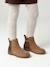 Boots enfant fille cuir et glitter zippées camel+marine - vertbaudet enfant 