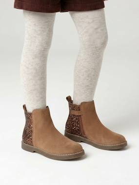 -Girls' leather and glitter boots, nursery collection