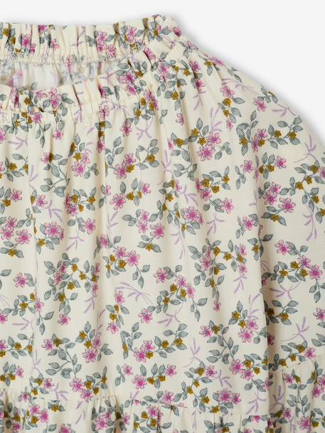 Printed blouse for girls anthracite+vanilla - vertbaudet enfant 