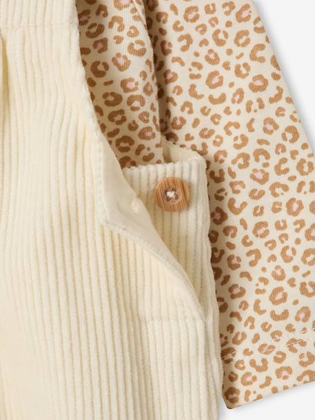 Dungaree set and bodysuit for baby girls vanilla - vertbaudet enfant 