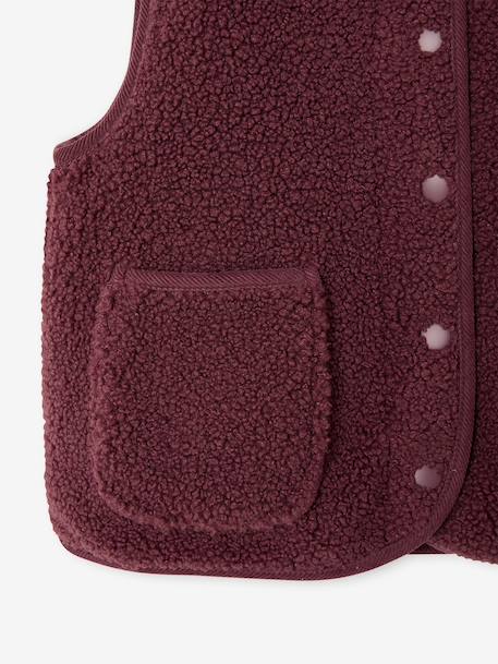Sleeveless Sherpa Jacket for Girls blush+plum+vanilla - vertbaudet enfant 