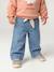 Wide Leg Jeans with Tie Belt, for Babies brut denim+stone - vertbaudet enfant 