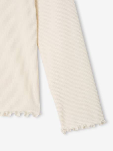 Sous-pull fille col cheminée écru+vieux rose - vertbaudet enfant 