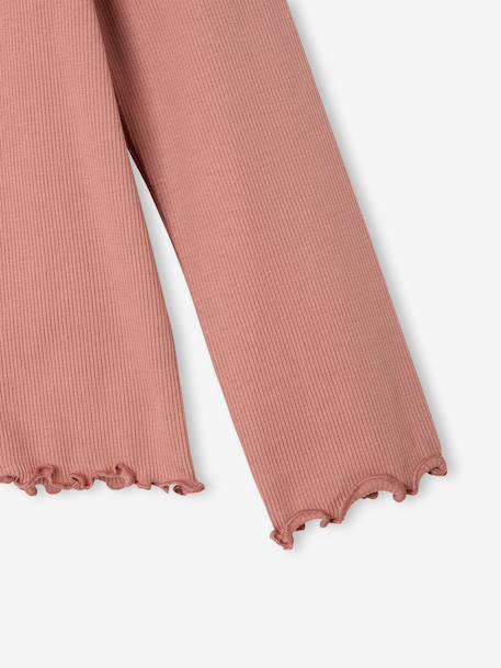 Roll-neck top for girls ecru+old rose - vertbaudet enfant 