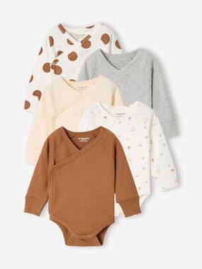 -Pack of 5 long-sleeved bodysuits for baby