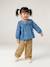 Wide-Leg Coloured Trousers with Tie Belt for Baby Girls beige+caramel+purple clover - vertbaudet enfant 