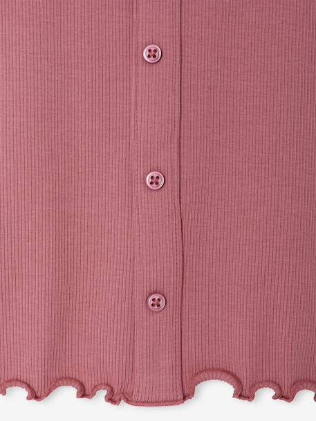 T-shirt manches longues fille écru+mauve+taupe - vertbaudet enfant 