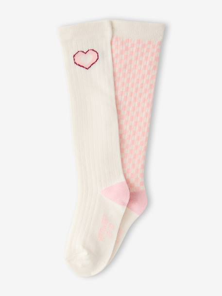 Pack of 2 knee-high socks for girls sweet pink - vertbaudet enfant 