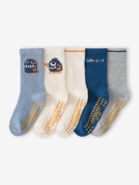 Lot de 5 chaussettes garçon bleu grisé - vertbaudet enfant 