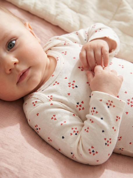 Lot de 3 bodies manches longues bébé écru - vertbaudet enfant 