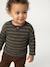 Long-sleeved striped T-shirt for baby khaki - vertbaudet enfant 