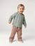 Pantalon large en velours ceinture à fleurs bébé beige+vieux rose - vertbaudet enfant 
