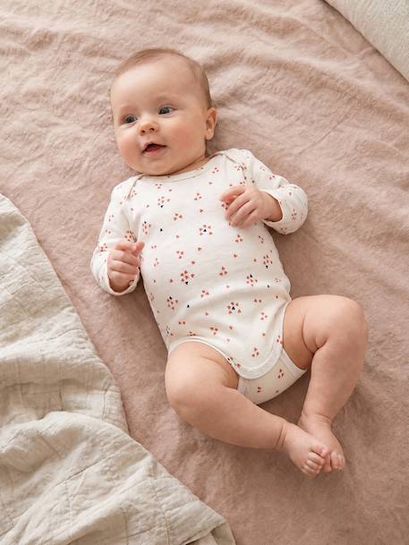 Lot de 3 bodies manches longues bébé écru - vertbaudet enfant 