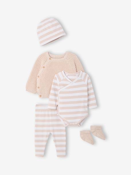 Ensemble 4 pièces bébé mixte beige chiné - vertbaudet enfant 