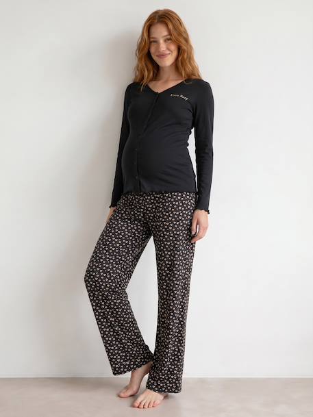 Nursing Special Pyjamas anthracite+night blue - vertbaudet enfant 