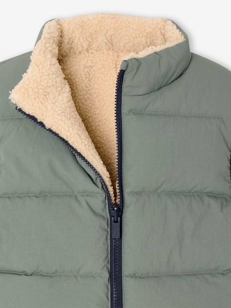 Reversible puffer gilet for boys lichen - vertbaudet enfant 