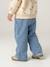 Wide Leg Jeans with Tie Belt, for Babies brut denim+stone - vertbaudet enfant 