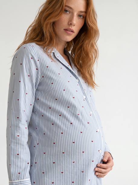 Maternity and nursing nightdress sky blue - vertbaudet enfant 