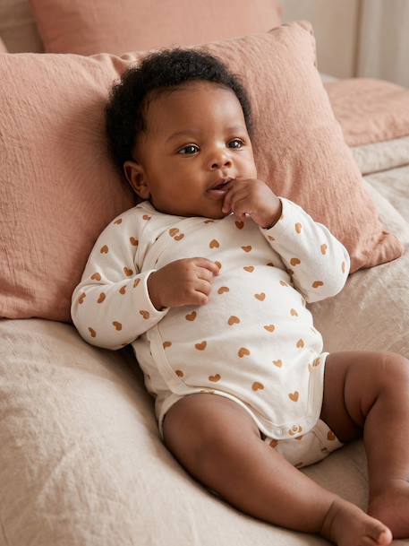 Lot de 5 bodies naissance fille manches longues écru - vertbaudet enfant 