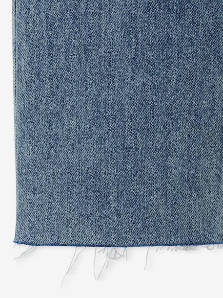 Jean droit fille bleu clair+bleu moyen - vertbaudet enfant 