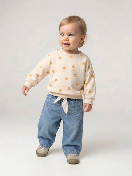 Sweatshirt with leopard print taupe+vanilla - vertbaudet enfant 