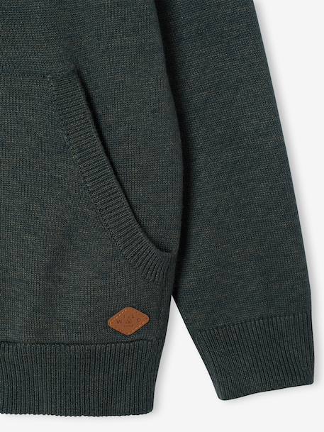 High Neck Jacket with Zip, for Boys Blue+marl green+White/Red - vertbaudet enfant 
