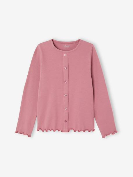Long-sleeved T-shirt for girls ecru+mauve+taupe - vertbaudet enfant 