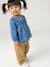 Denim blouse with long sleeves for baby girls stone - vertbaudet enfant 