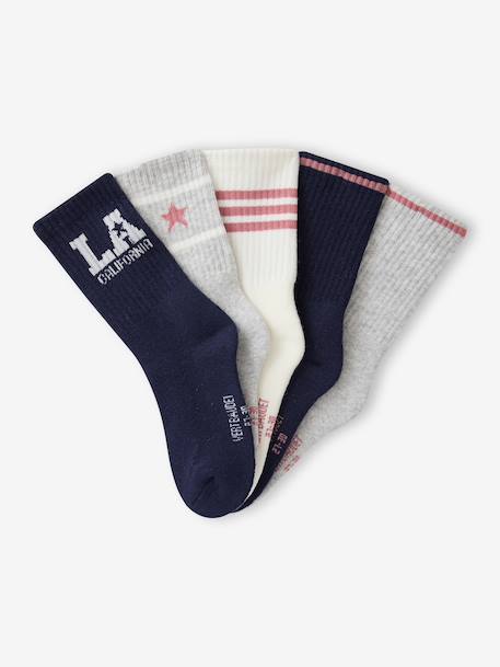 Pack of 5 sports socks for girls marl grey - vertbaudet enfant 