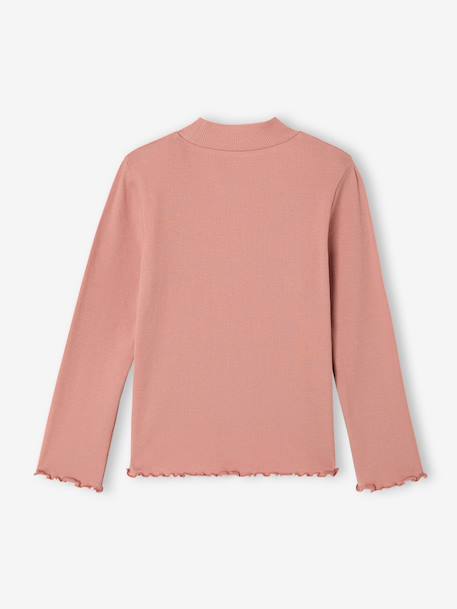 Roll-neck top for girls ecru+old rose - vertbaudet enfant 
