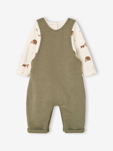 Ensemble salopette et body naissance khaki - vertbaudet enfant 