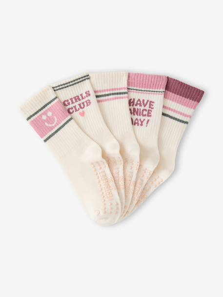 Lot de 5 chaussettes fille écru - vertbaudet enfant 