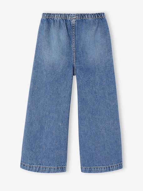Wide-leg trousers for girls bleached denim+medium blue - vertbaudet enfant 