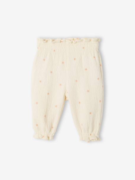 Cotton trousers for newborn baby vanilla - vertbaudet enfant 