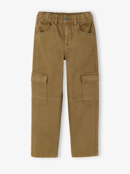 Cargo trousers for boys denim blue+olive - vertbaudet enfant 