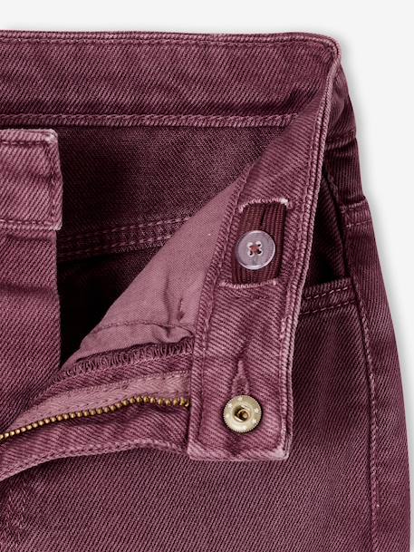 Embroidered girl's mom fit trouser grey green+plum+rosy - vertbaudet enfant 