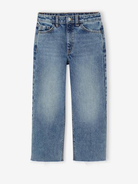 Jean droit fille bleu clair+bleu moyen - vertbaudet enfant 