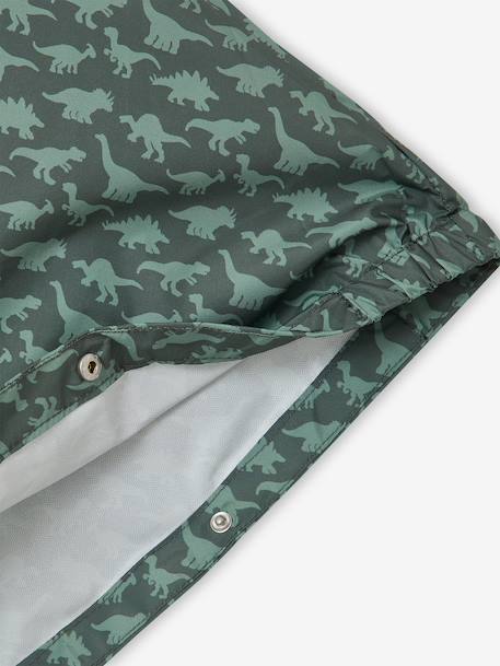 Cape de pluie à capuche garçon imprimé dinosaures indigo+kaki - vertbaudet enfant 